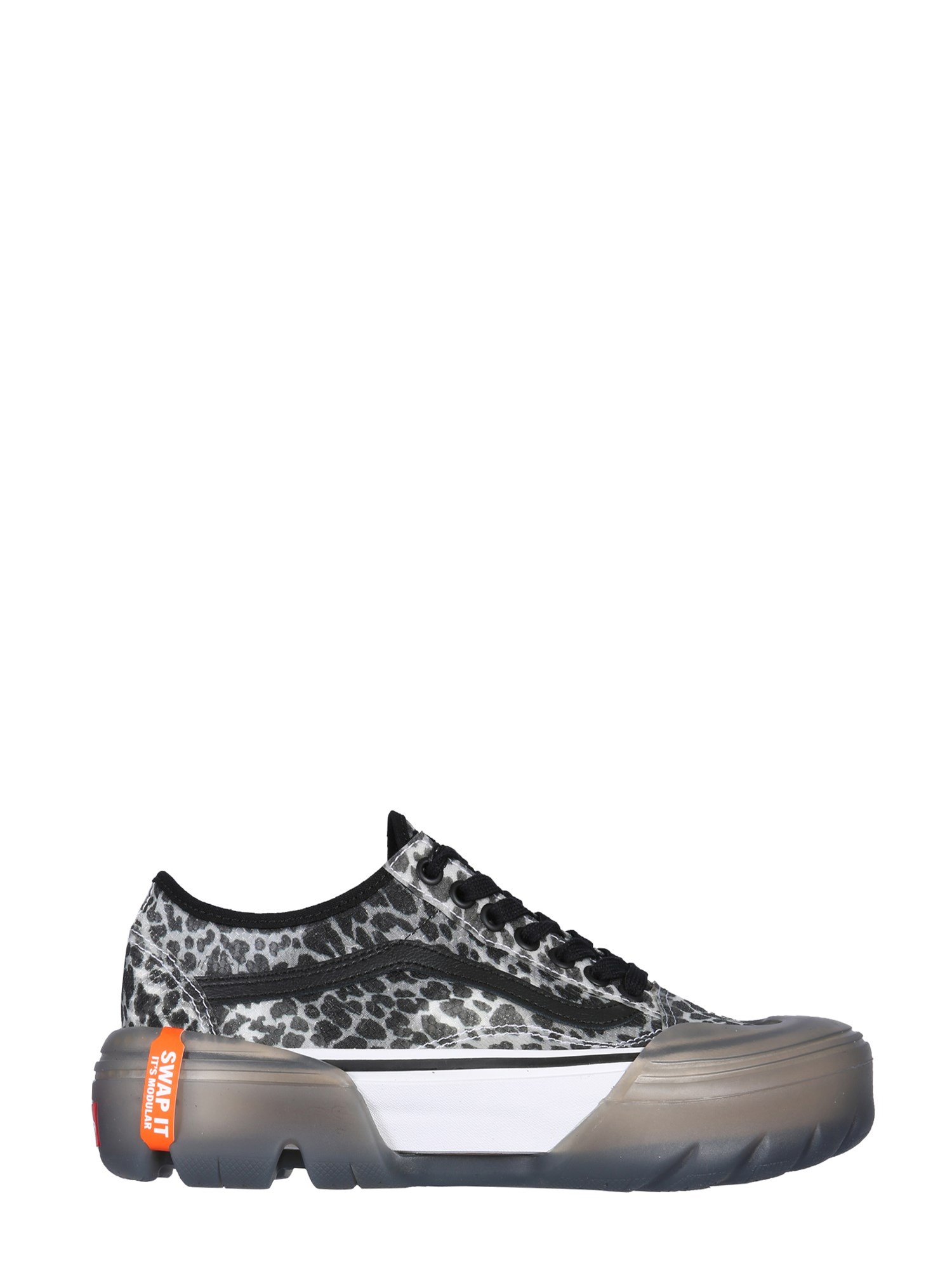 Vans Leopard Print Platform Trainers In Black