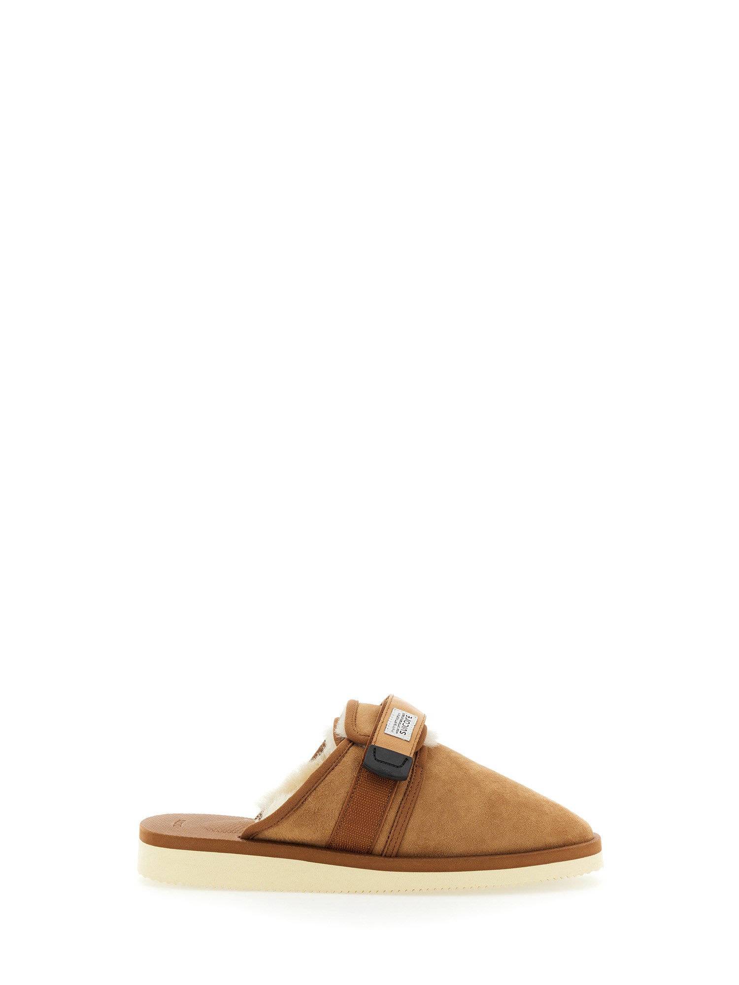 Suicoke Brown Shearling Zavo-m2ab Sandals In Beige