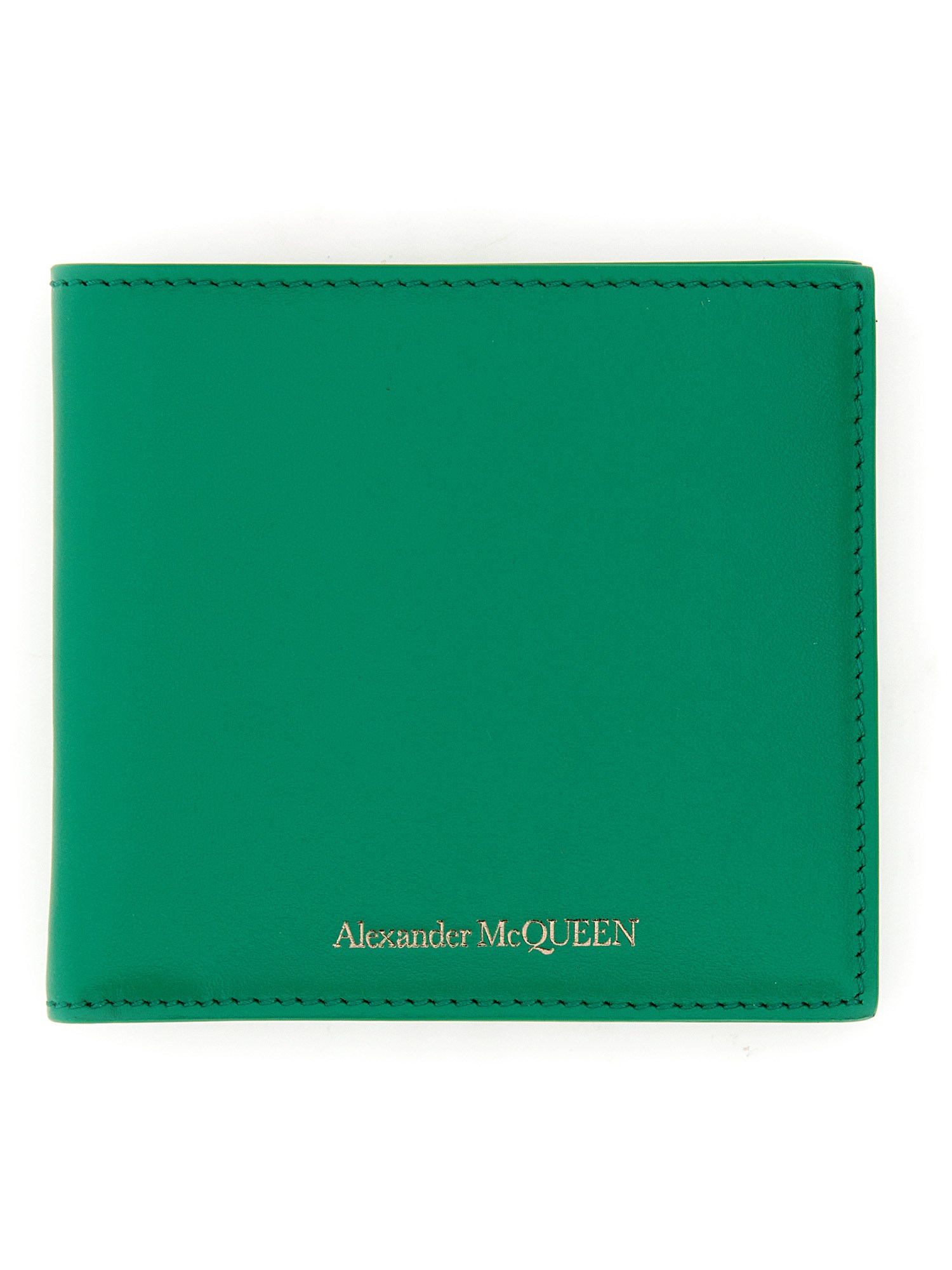 alexander mcqueen leather wallet with logo