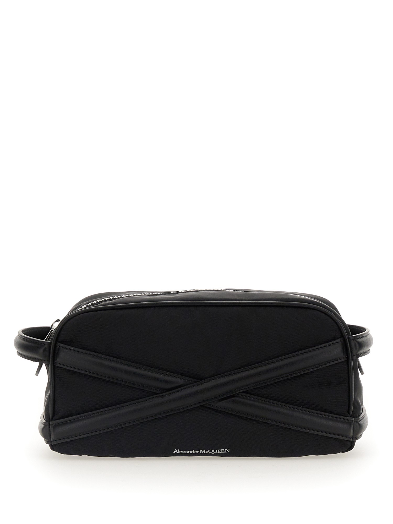 Shop Alexander Mcqueen Beauty Case With Logo In Black