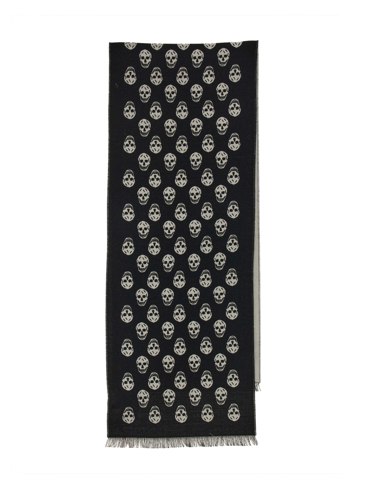 Shop Alexander Mcqueen Reversible Scarf With Skull In Multicolour