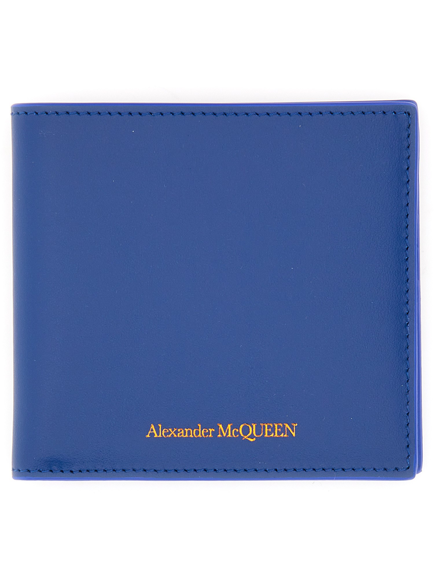 alexander mcqueen leather wallet with logo