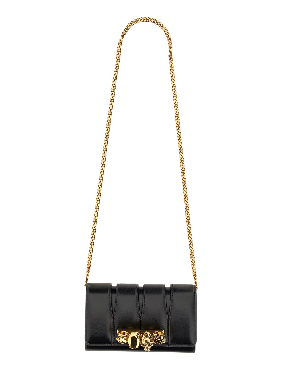 ALEXANDER McQUEEN BORSA CLUTCH THE SLASH IN PELLE