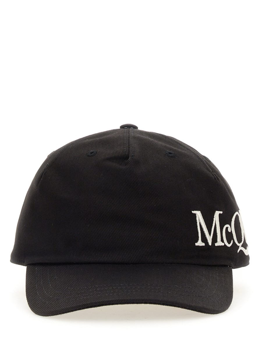 ALEXANDER McQUEEN CAPPELLO DA BASEBALL IN TELA DI COTONE CON LOGO RICAMATO