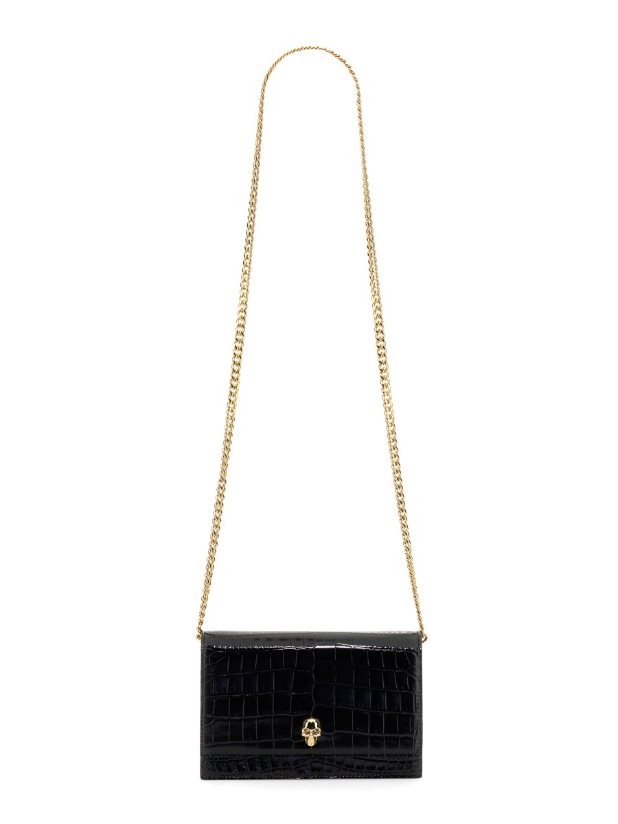 ショルダーバッグ・ポシェット ALEXANDER MCQUEEN BORSA SKULL MINI IN PELLE CON STAMPA COCCO ALEXANDER McQUEEN - BORSA MINI SKULL IN PELLE CON STAMPA