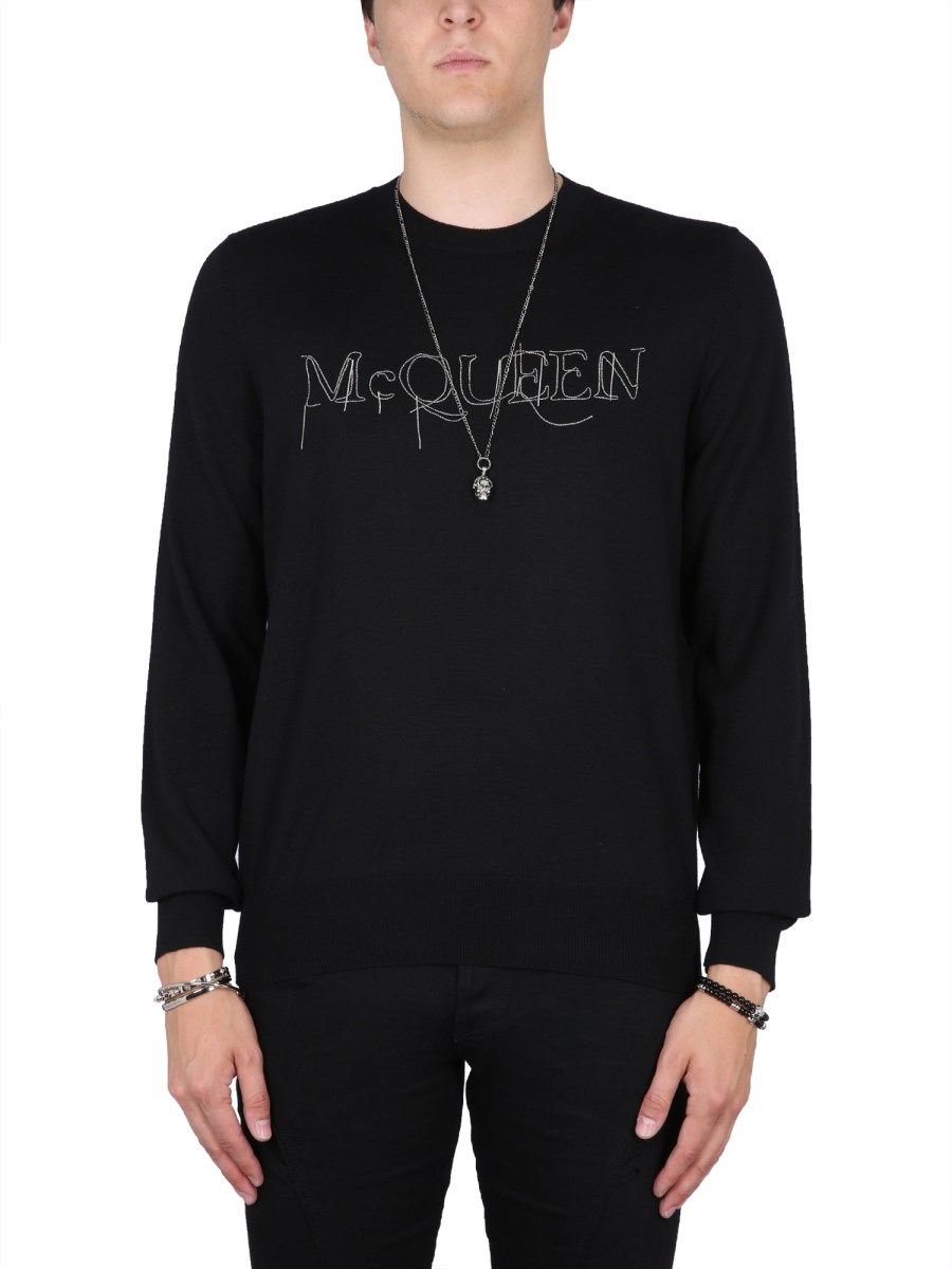 ALEXANDER McQUEEN MAGLIA CON RICAMO LOGO