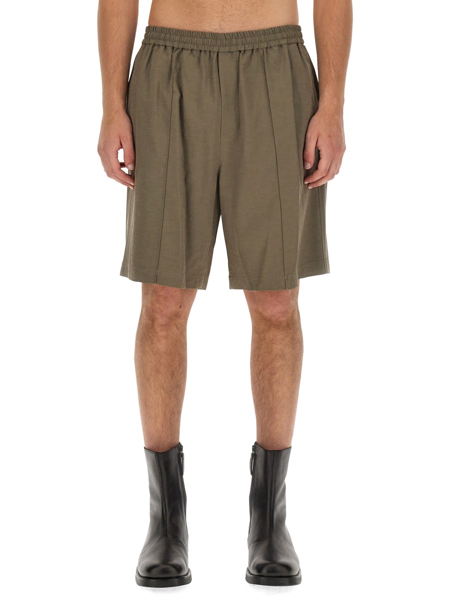 HELMUT LANG SHORTS PULL-ON IN COTONE E LINO