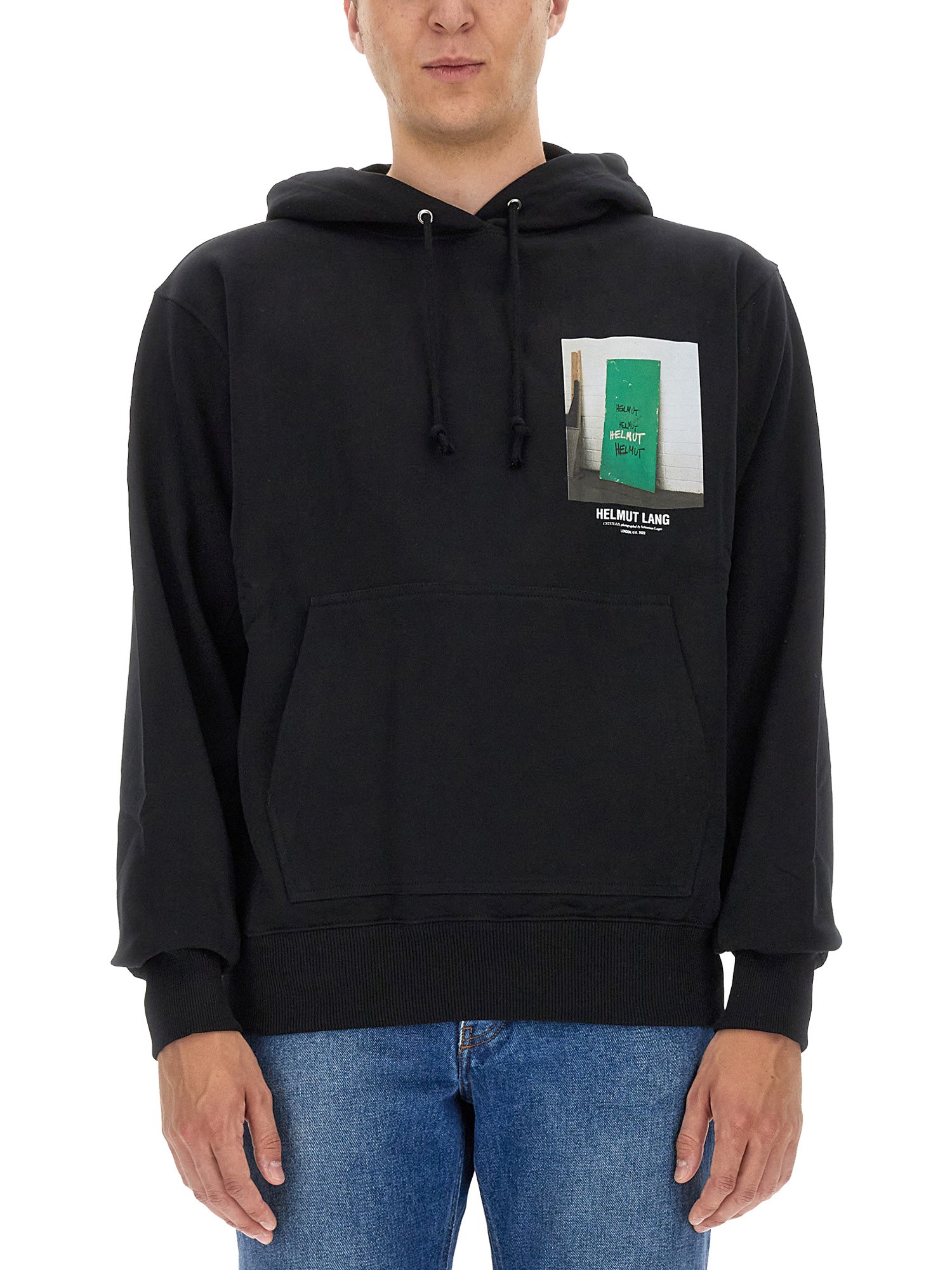 helmut lang sweatshirt with logo print