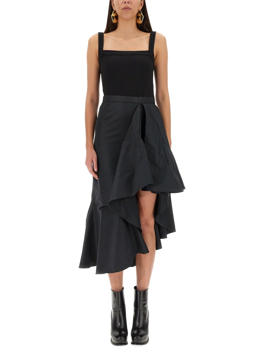 ALEXANDER McQUEEN - ASYMMETRICAL COTTON DRESS - Eleonora Bonucci