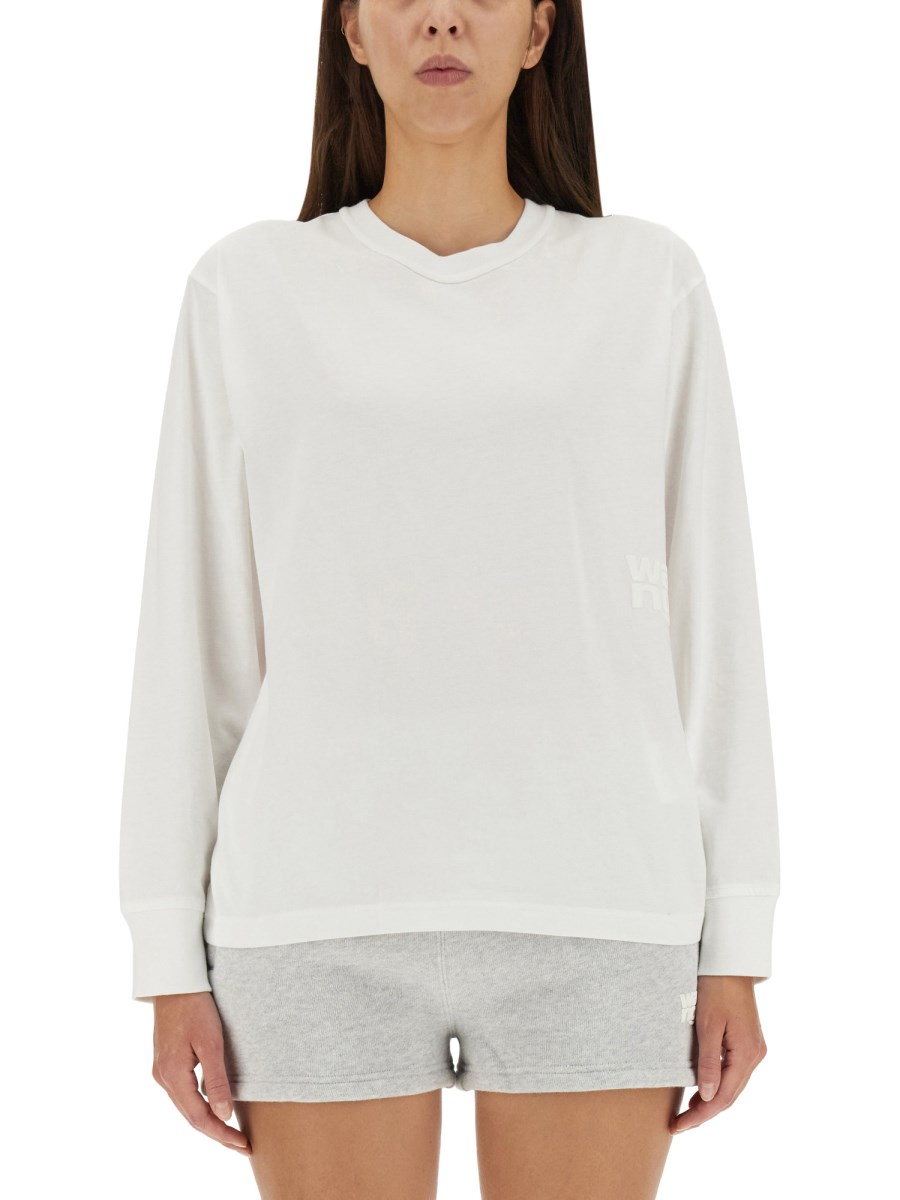 ALEXANDERWANG.T T-SHIRT IN COTONE CON LOGO IN RILIEVO