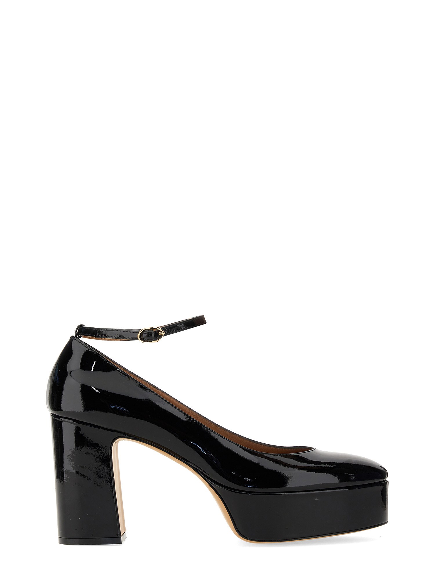 ROBERTO FESTA PATENT LEATHER PUMPS WITH STRAP