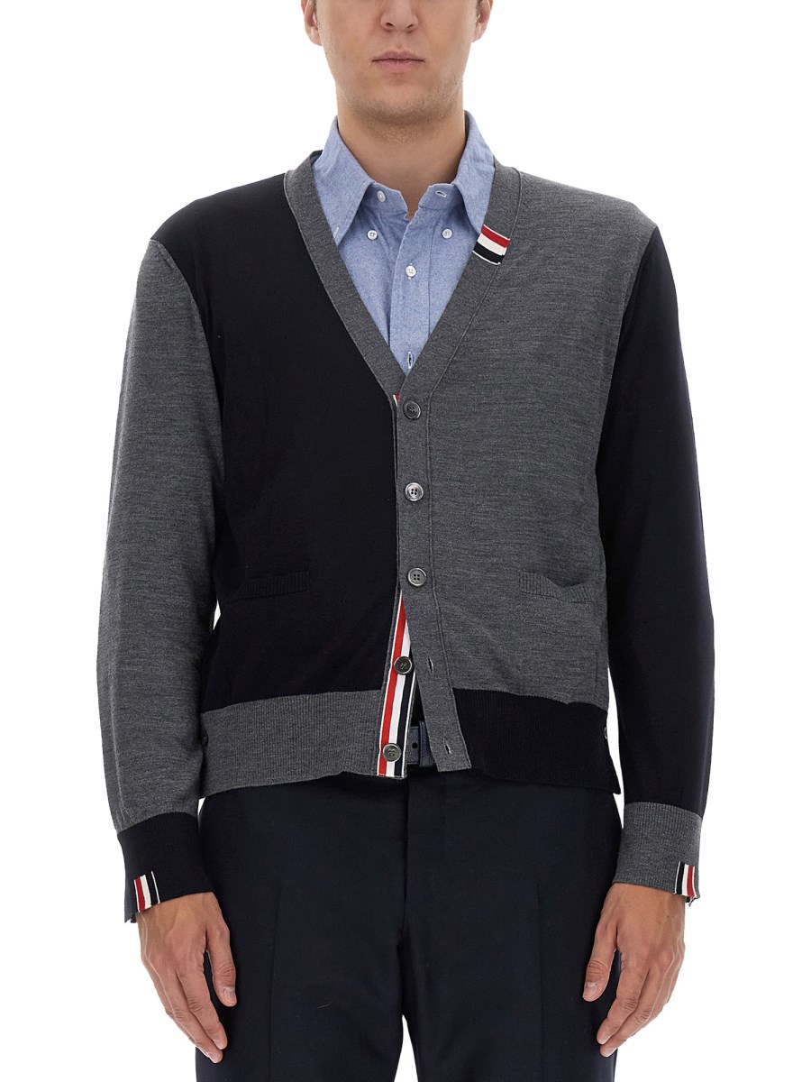 THOM BROWNE CARDIGAN IN LANA VERGINE