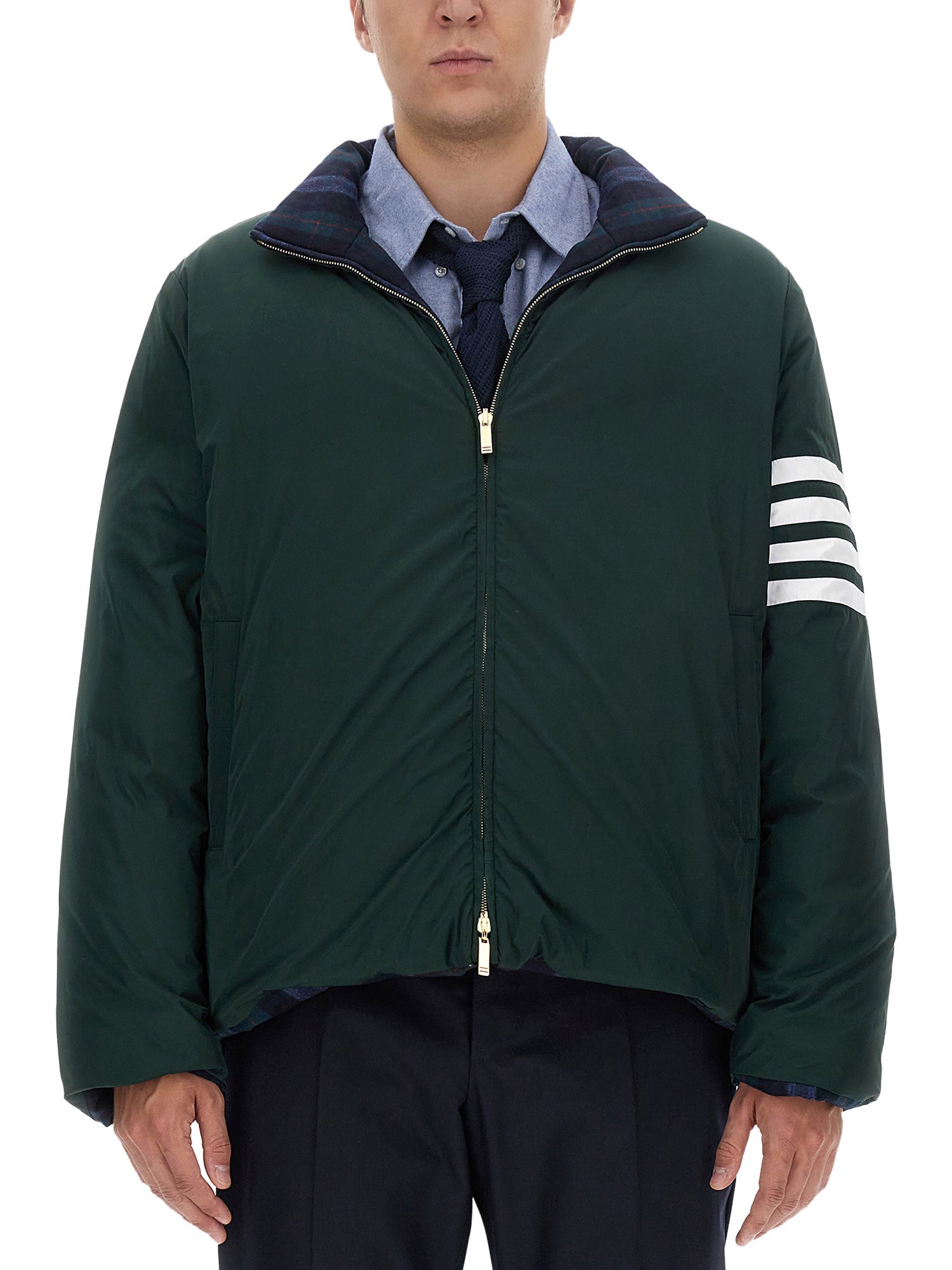 Shop Thom Browne Reversible Jacket In Blue