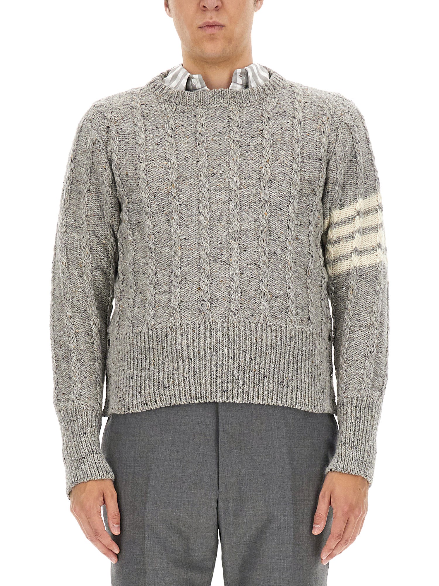 Shop Thom Browne Wool Jersey. In Grey