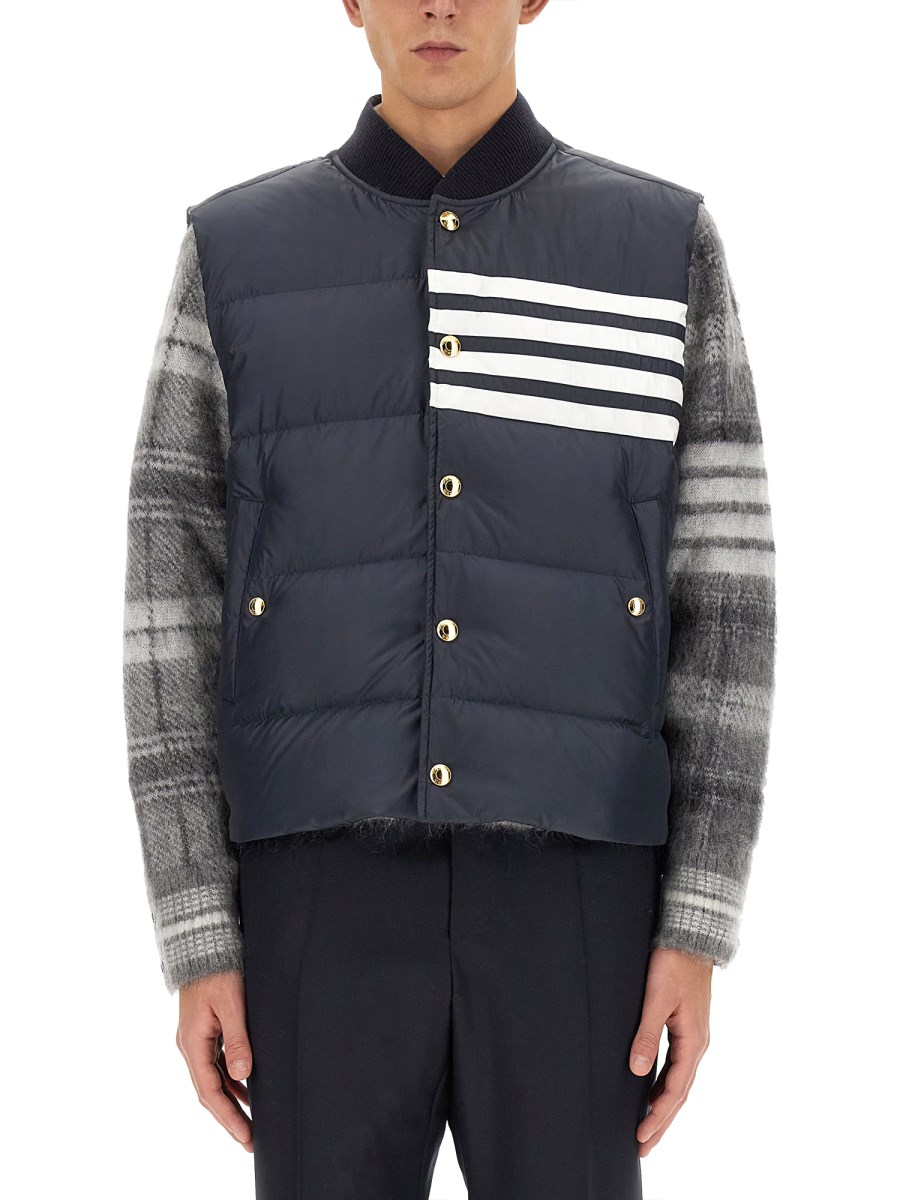 THOM BROWNE PIUMINO SMANICATO IN NYLON OPACO