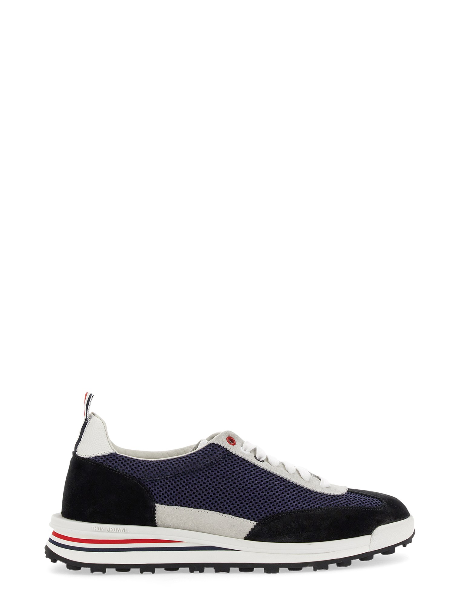 Thom Browne Sneakers Aus Mesh Und Veloursleder In Blue