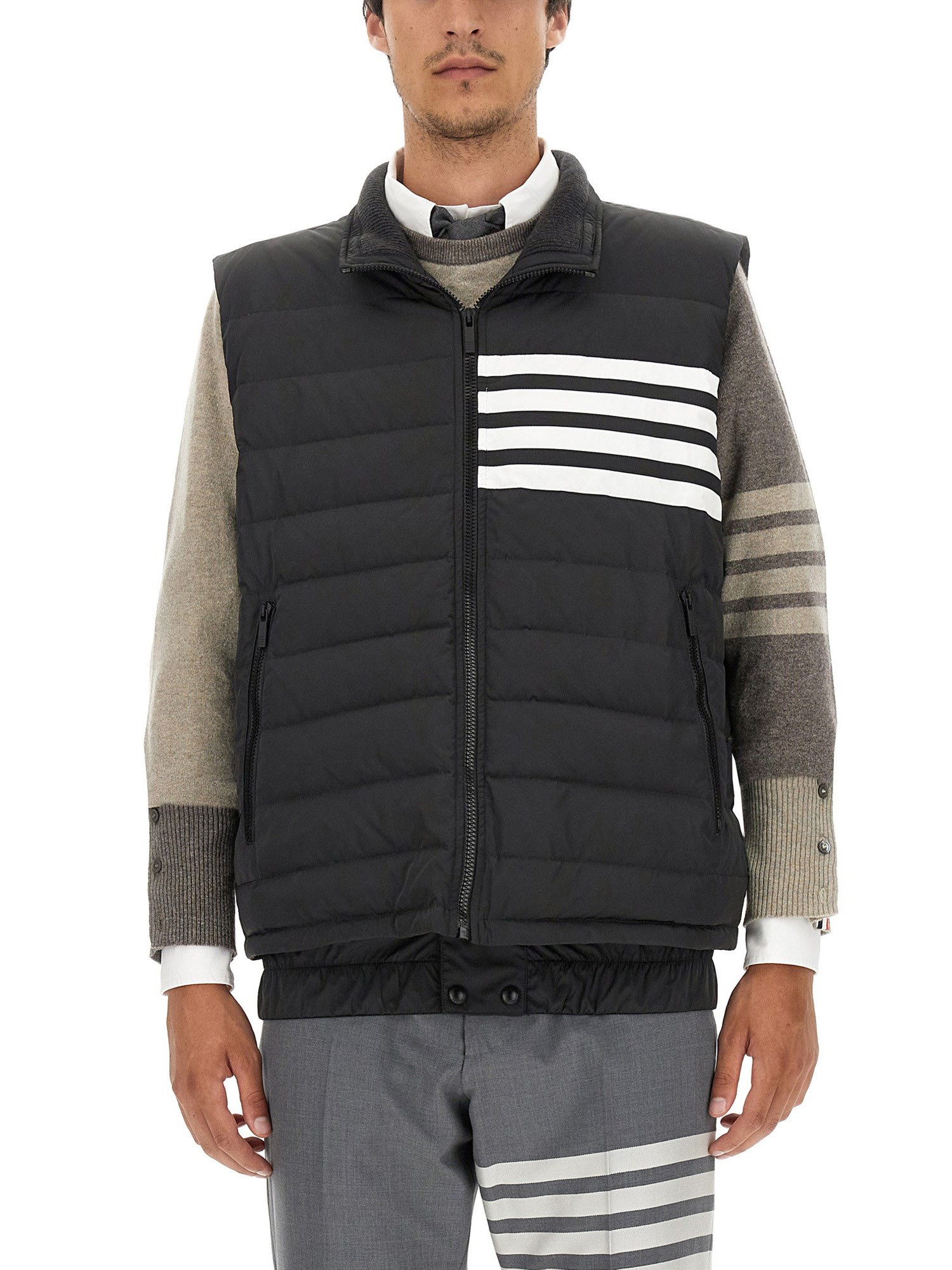 Shop Thom Browne 4bar Vest In Brown