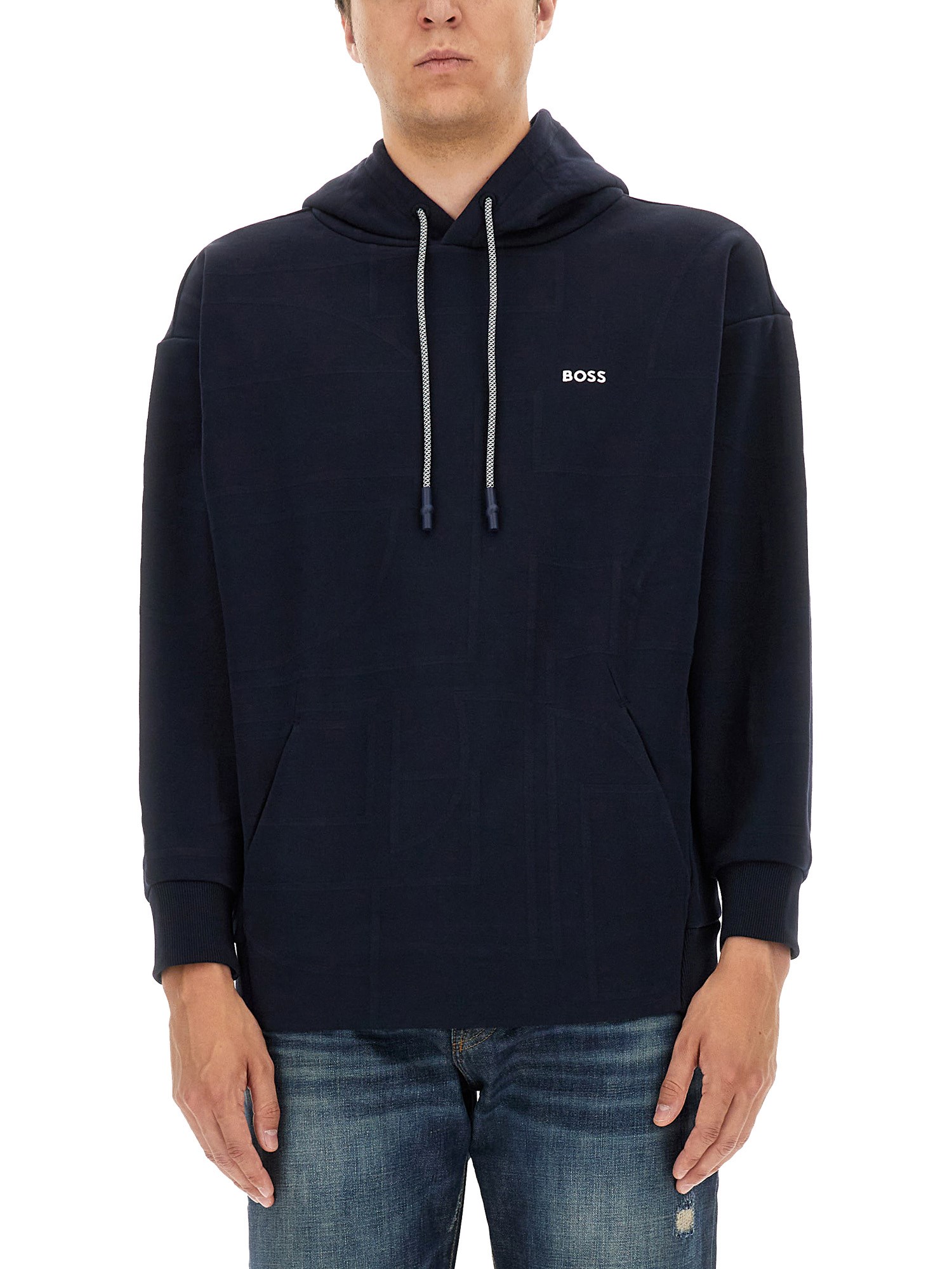 Hugo Boss Sweatshirt With Logo In Blue