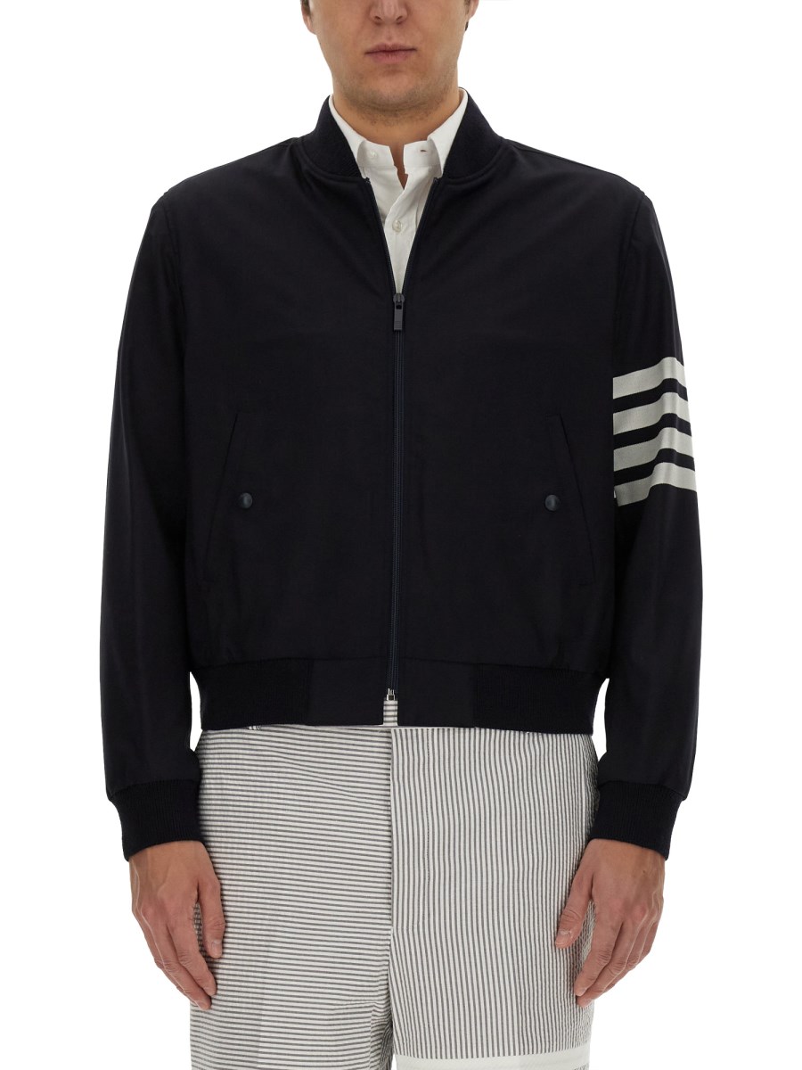 THOM BROWNE BOMBER IN LANA CON DETTAGLIO 4-BAR