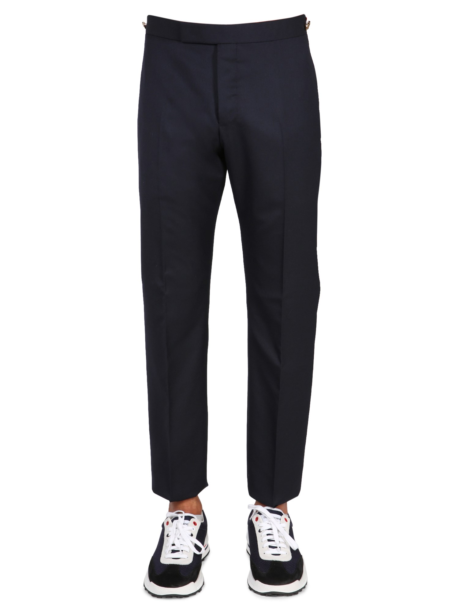 Shop Thom Browne Wool Pants In Blue