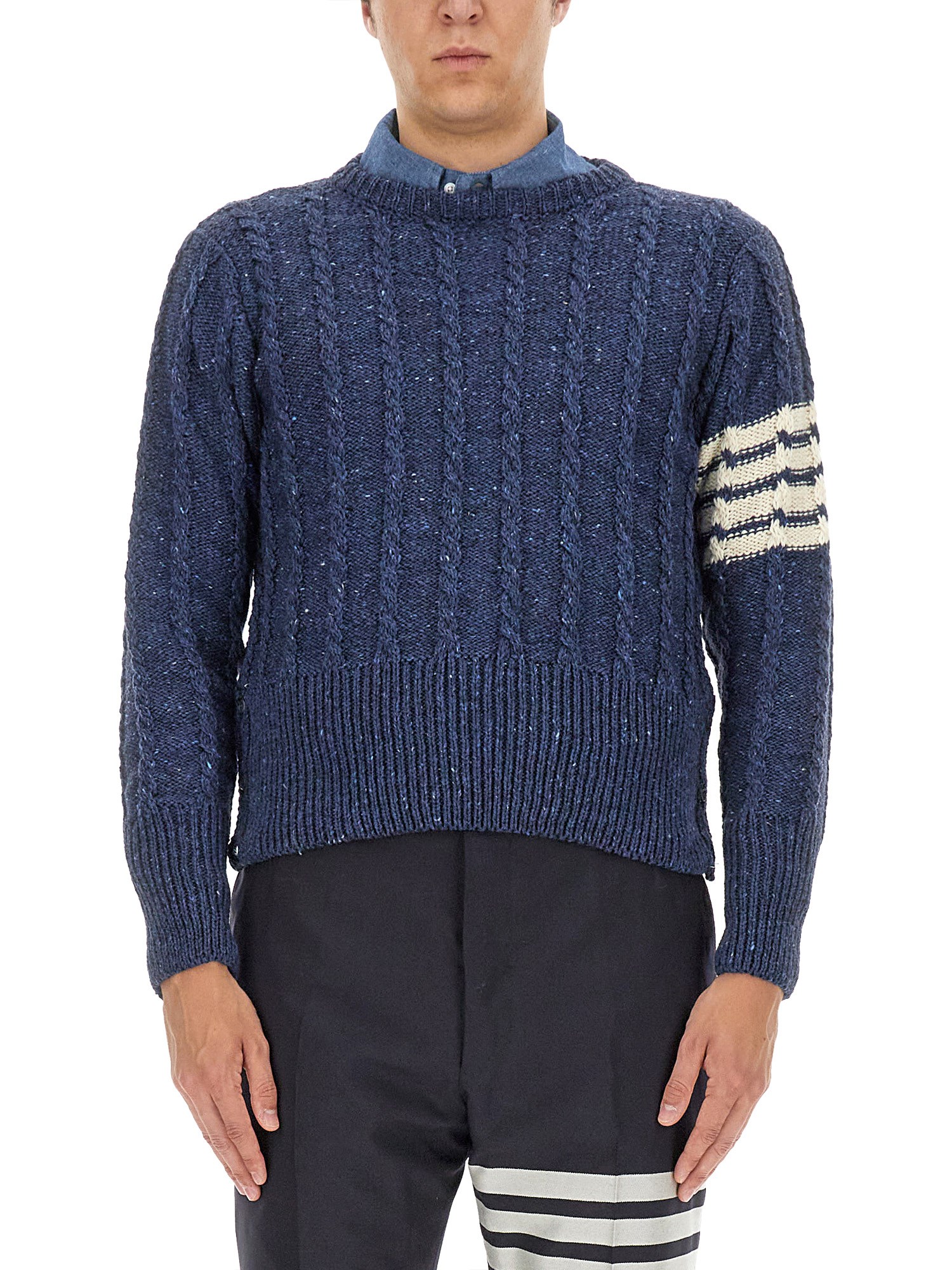 Shop Thom Browne Wool Jersey. In Blue