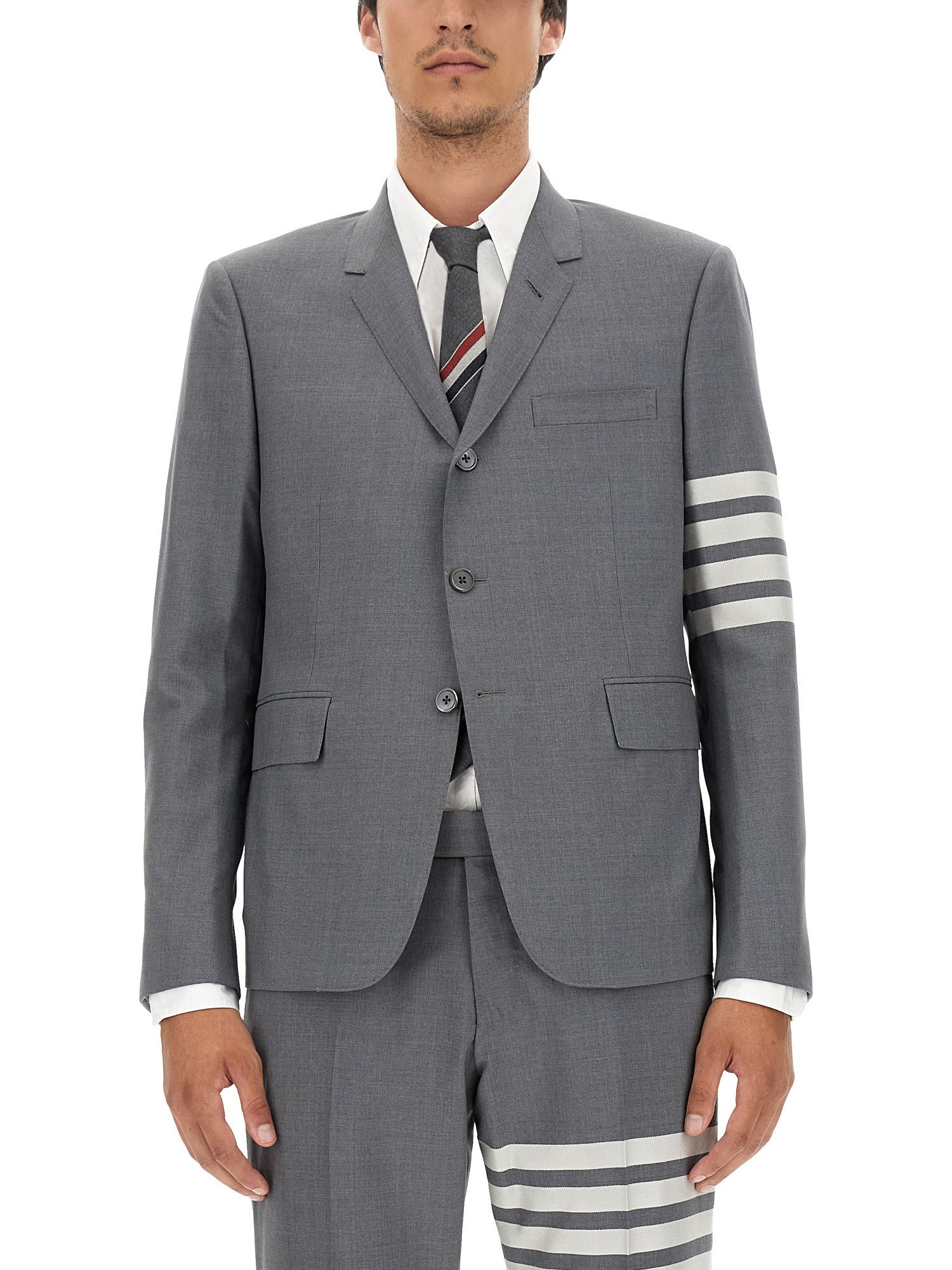 Shop Thom Browne High Armhole Jacket In Grey