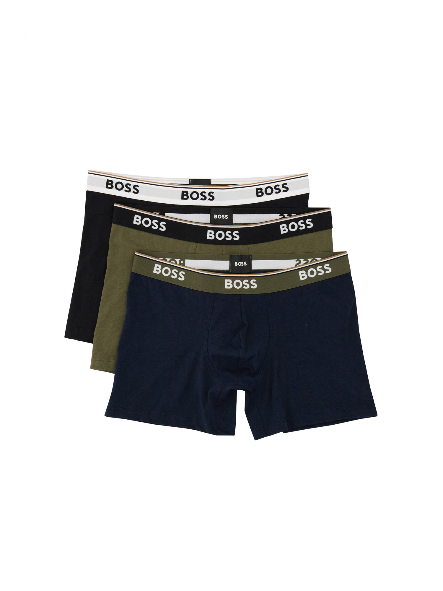 HUGO BOSS PACK OF THREE COTTON BOXER SHORTS WITH LOGO