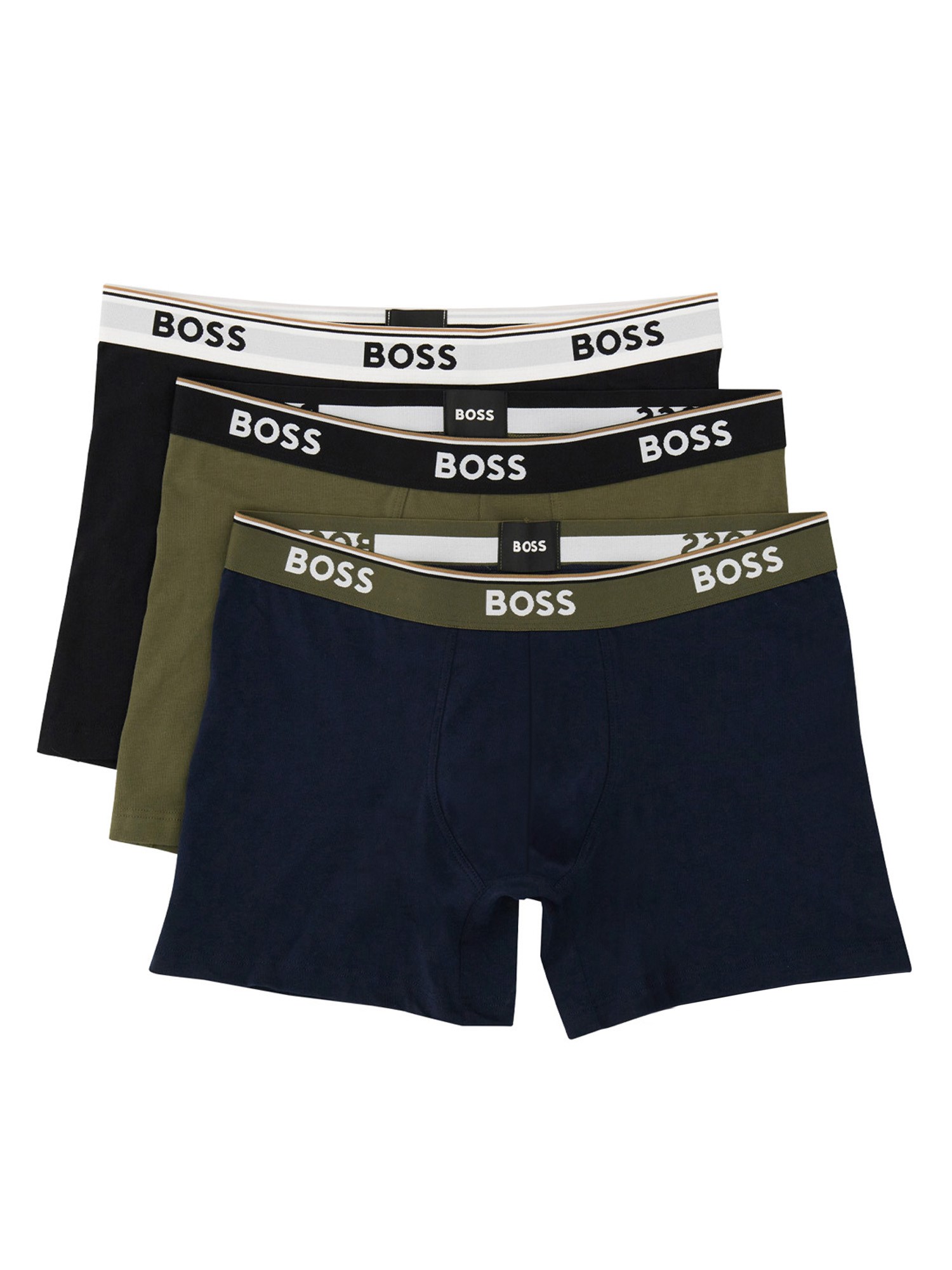boss pack of three cotton boxer shorts with logo