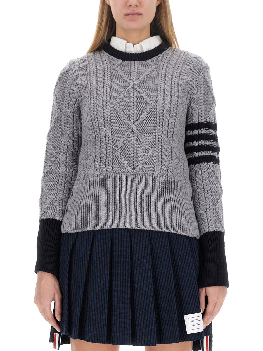 THOM BROWNE MAGLIA 4BAR IN LANA VERGINE