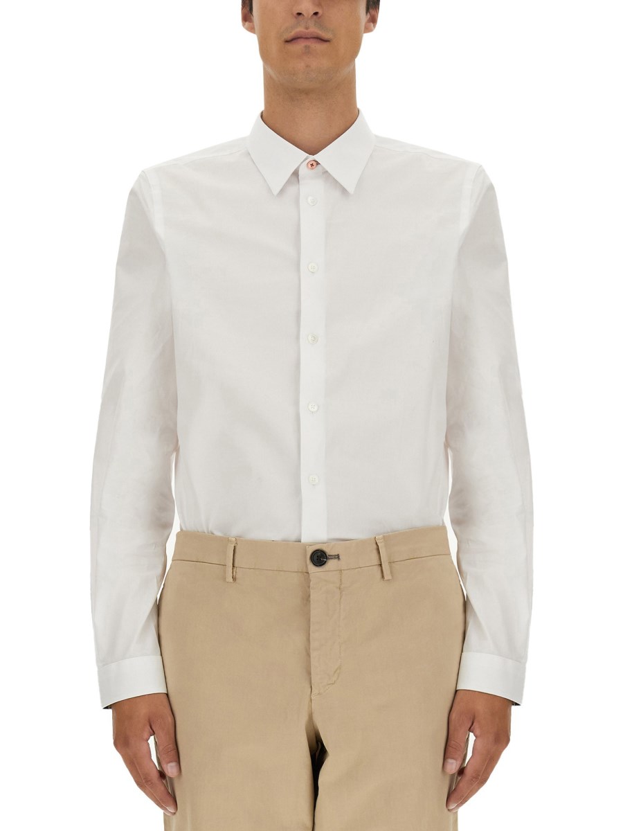 PS BY PAUL SMITH CAMICIA REGULAR FIT IN POPELINE DI COTONE