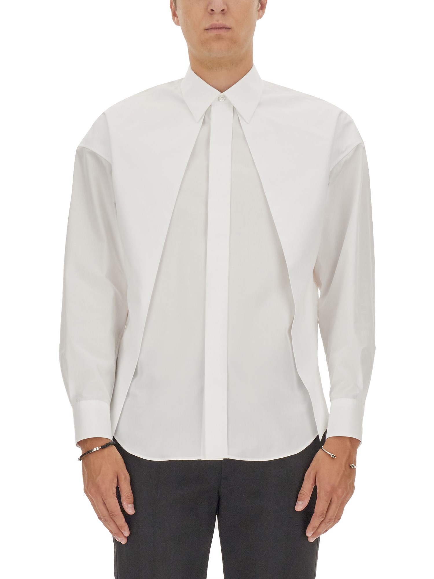Alexander Mcqueen Shirt With Pleat In White
