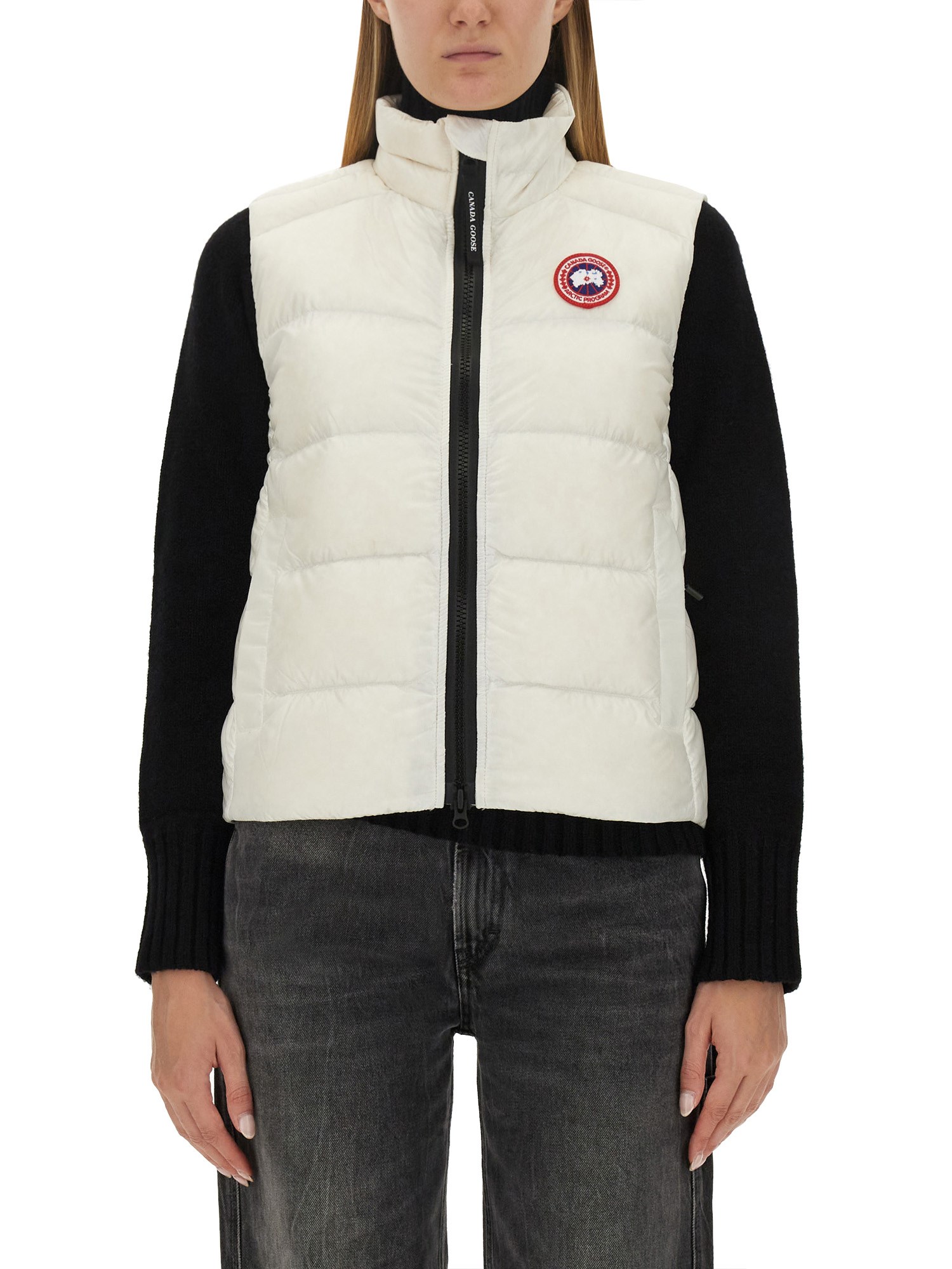 canada goose down vest with logo