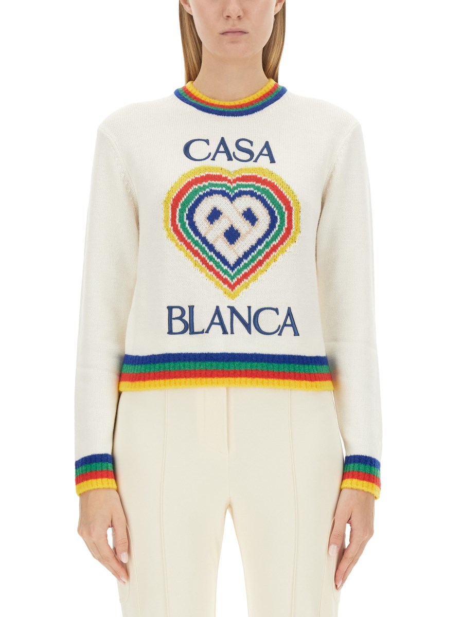 CASABLANCA MAGLIA IN LANA CON LOGO