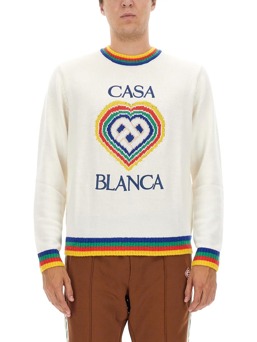 CASABLANCA MAGLIA IN LANA CON LOGO