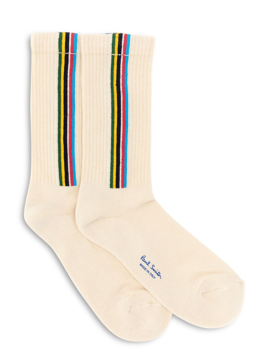 PS BY PAUL SMITH CALZINI SPORTS STRIPE IN MISTO COTONE