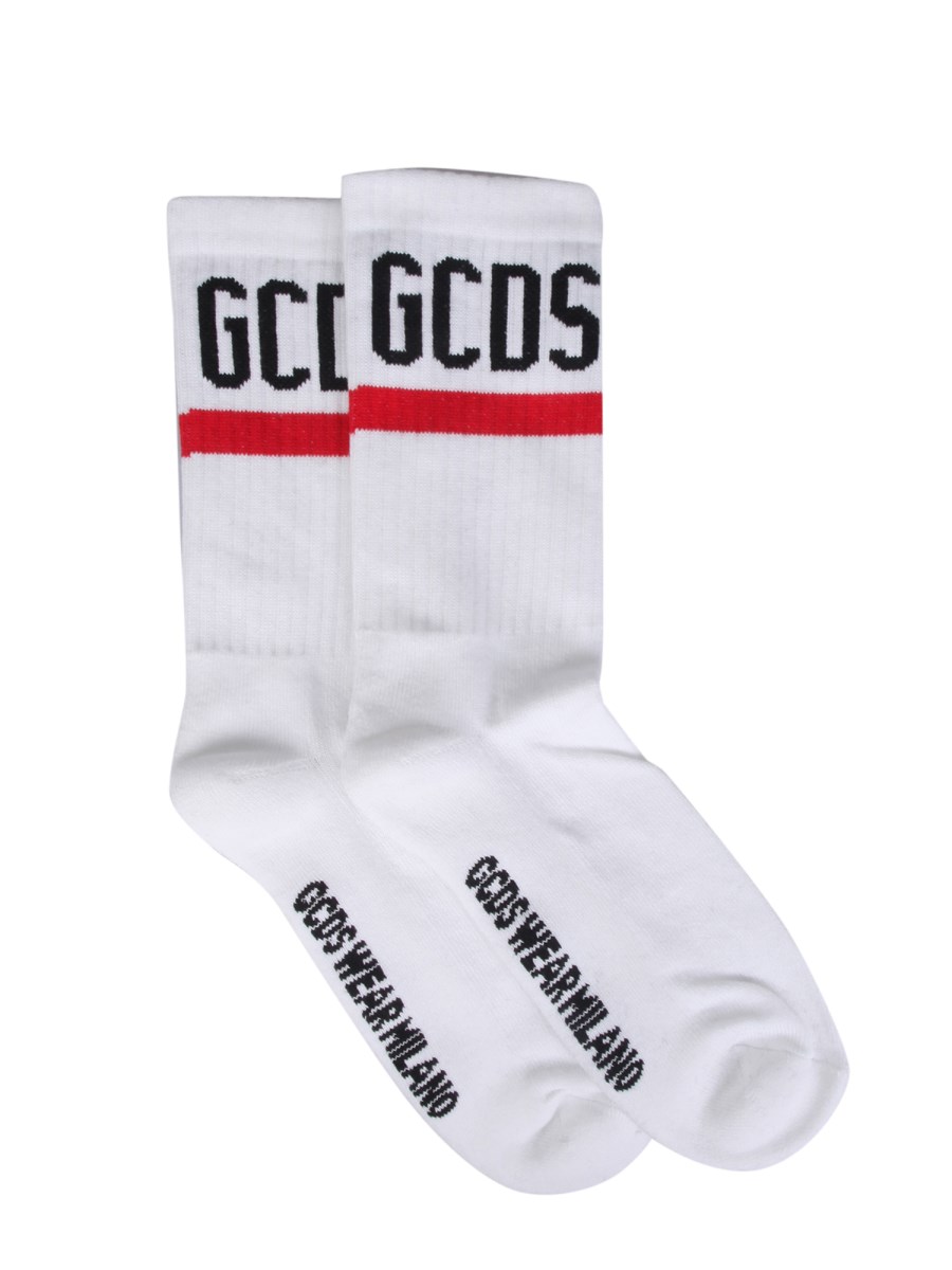 GCDS CALZINI IN COTONE CON LOGO