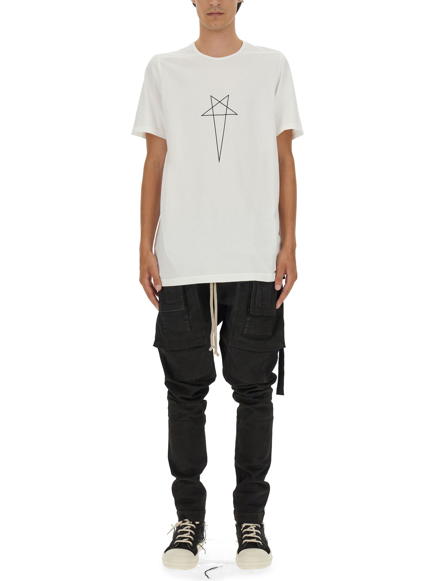 Rick Owens Drkshdw T-shirt With Logo In White