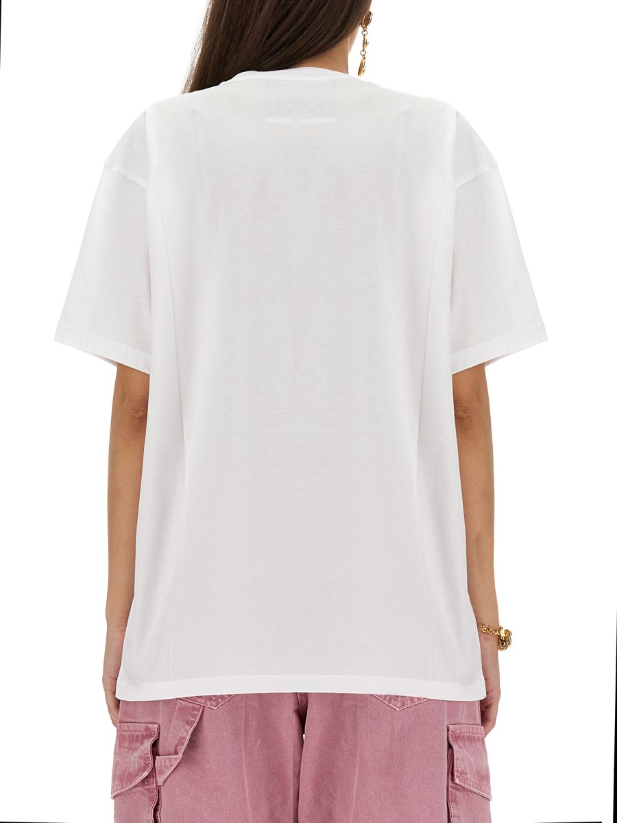 MOSCHINO - COTTON JERSEY T-SHIRT WITH TEDDY BEAR PRINT