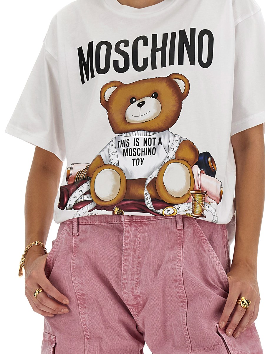 MOSCHINO COTTON JERSEY T SHIRT WITH TEDDY BEAR PRINT Eleonora