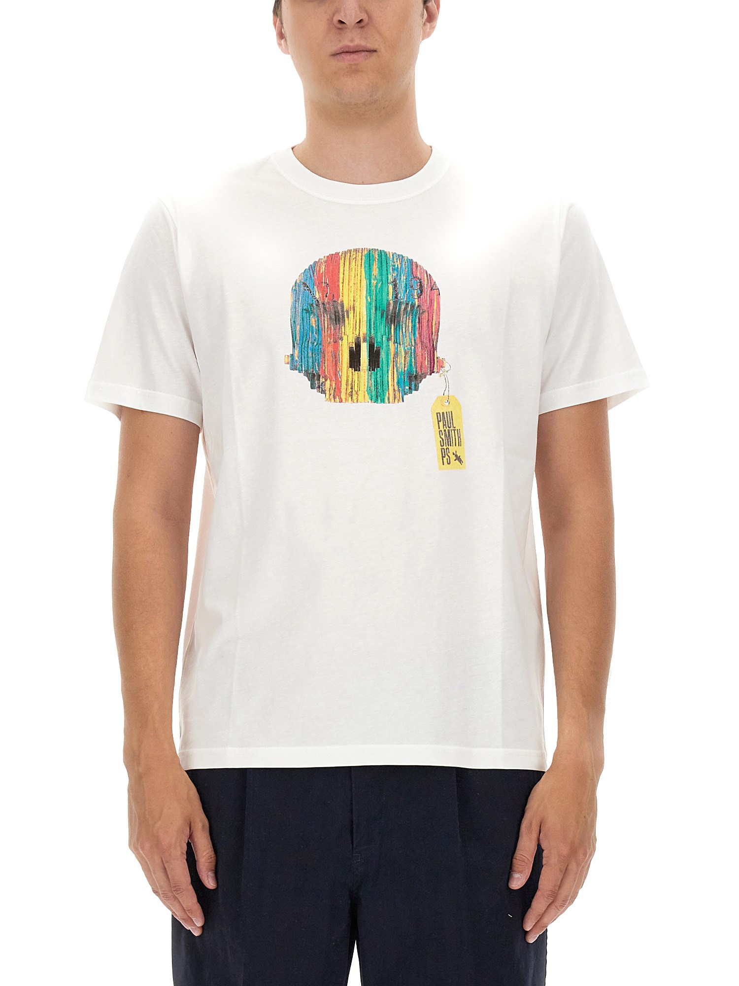 ps by paul smith wooden skull print t-shirt