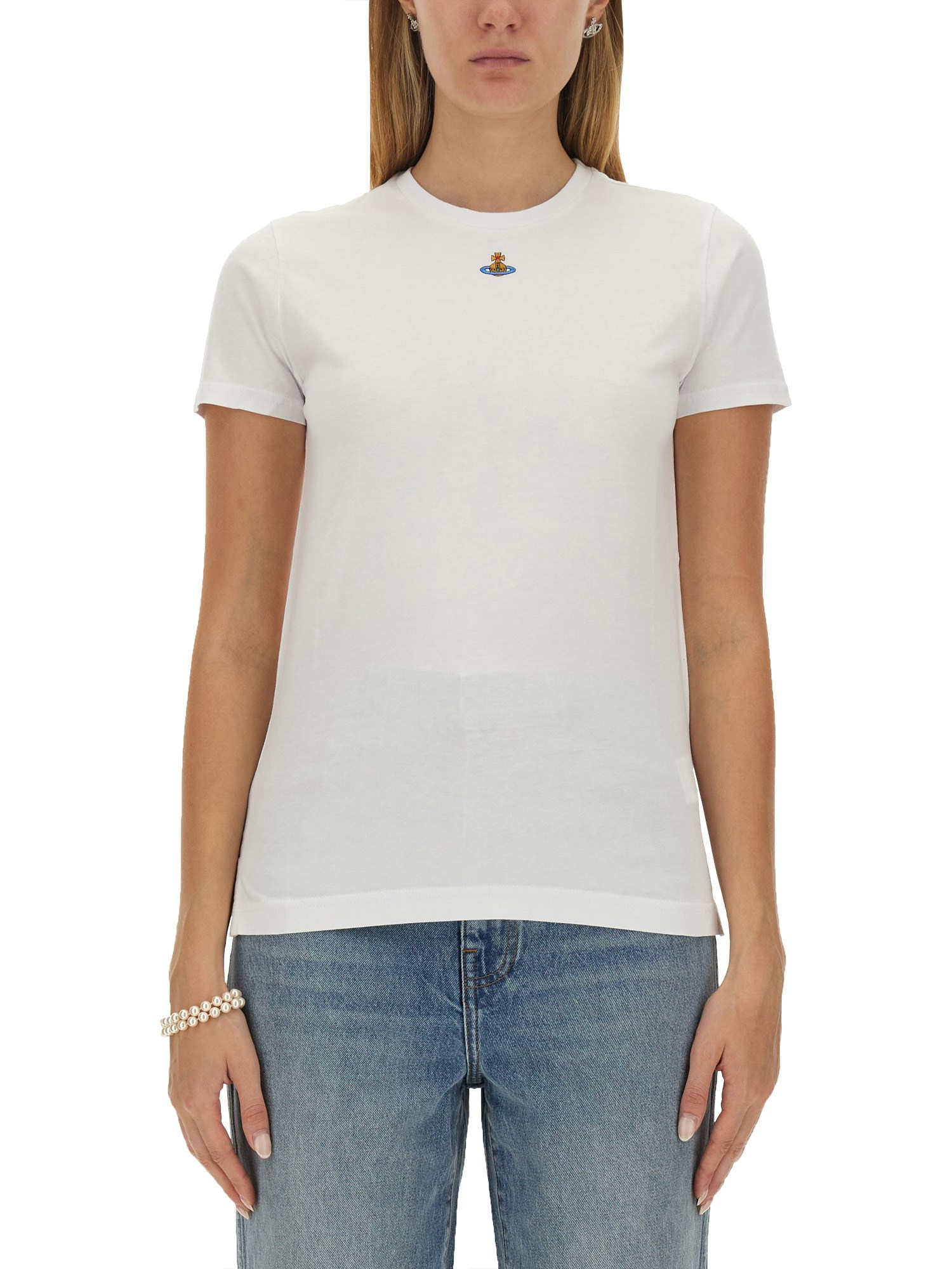 Shop Vivienne Westwood T-shirt Orb In White