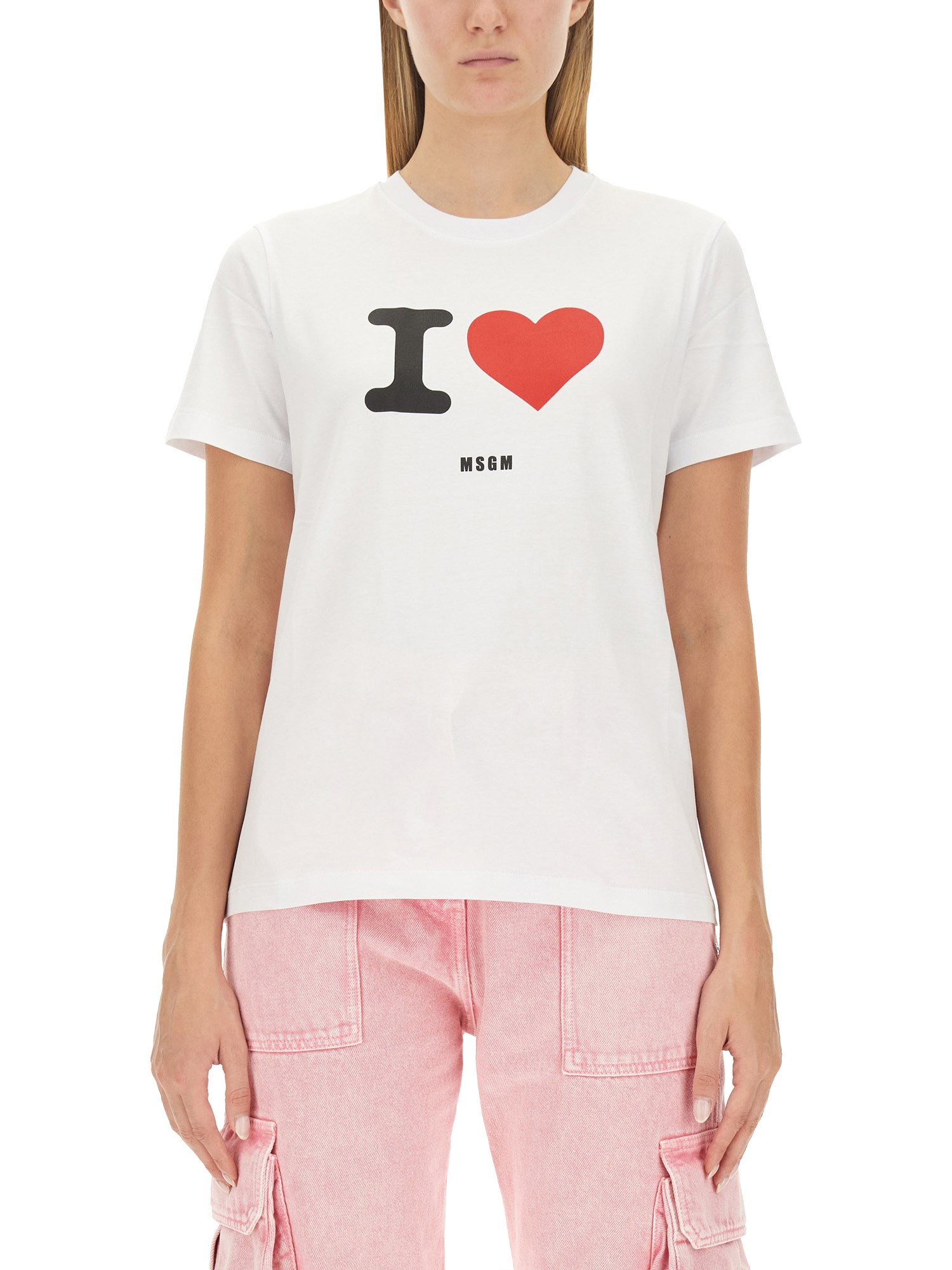 Shop Msgm T-shirt With Logo In White