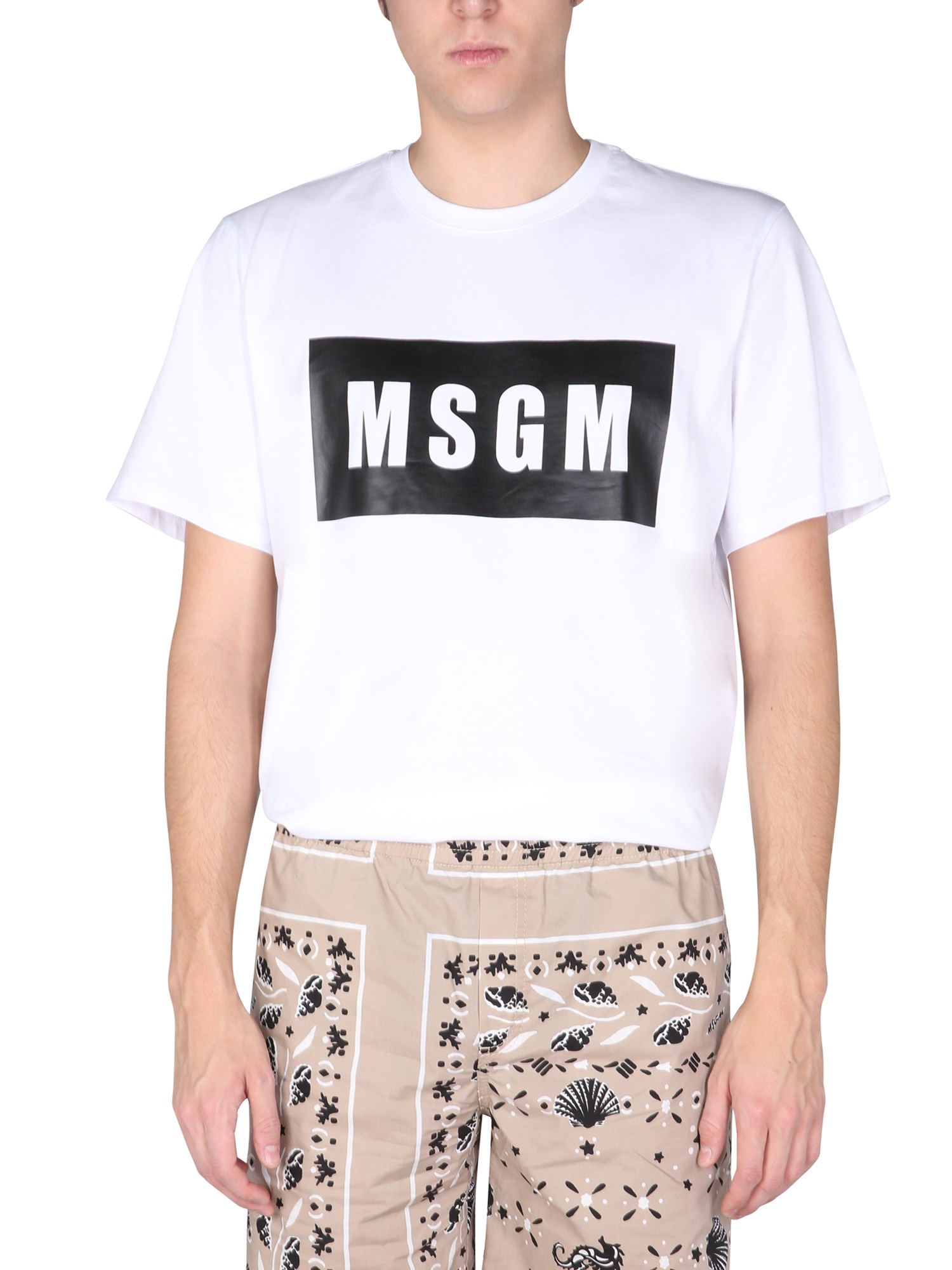 msgm t-shirt with logo box