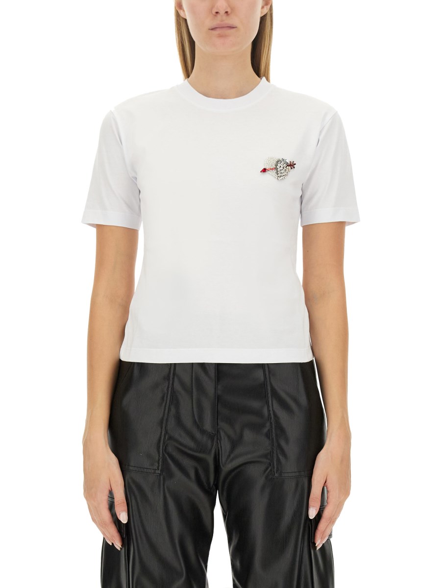 MSGM T-SHIRT IN JERSEY DI COTONE CON LOGO