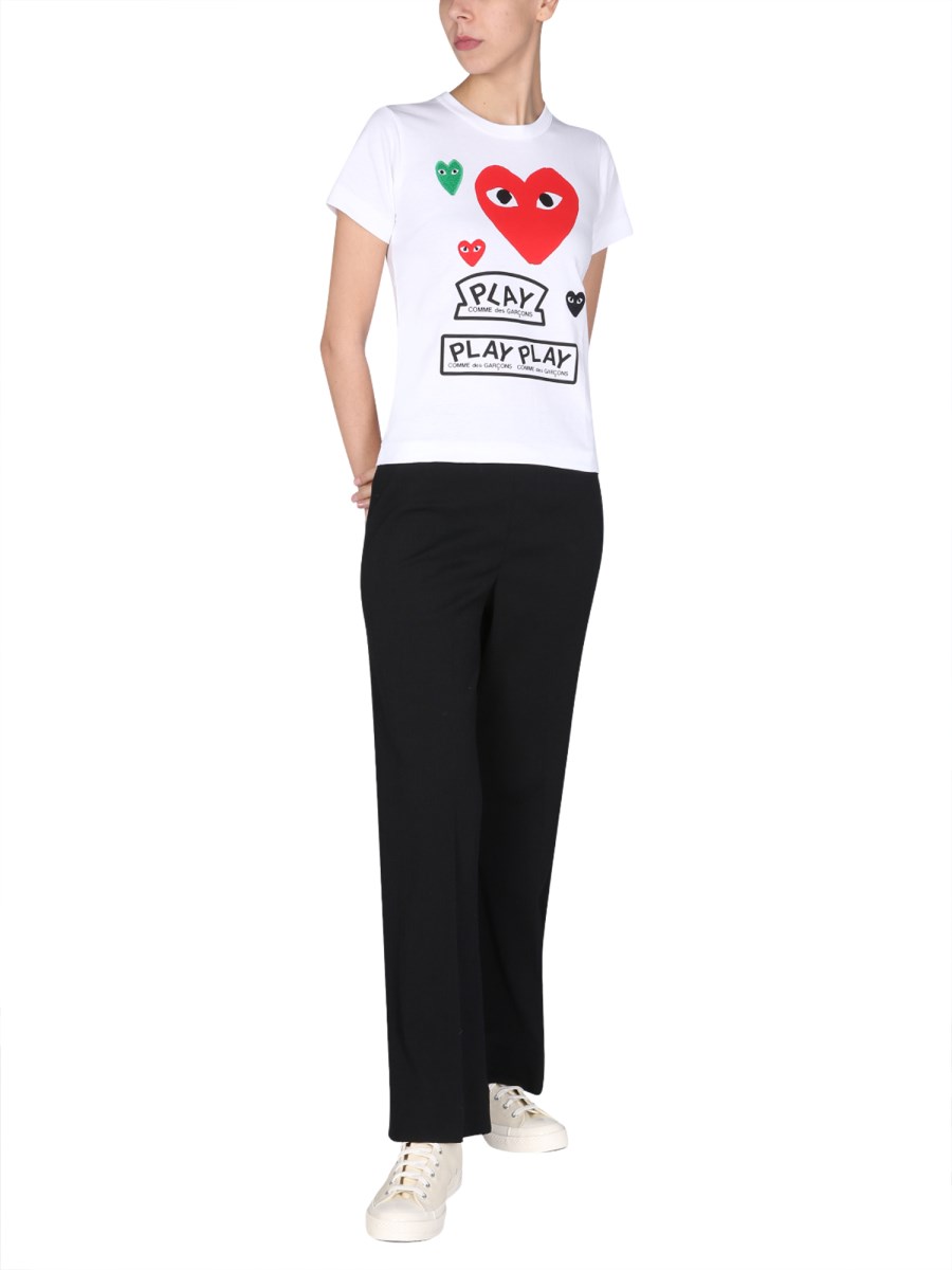 COMME DES GARCONS PLAY COTTON T SHIRT WITH LOGO PRINT Eleonora Bonucci