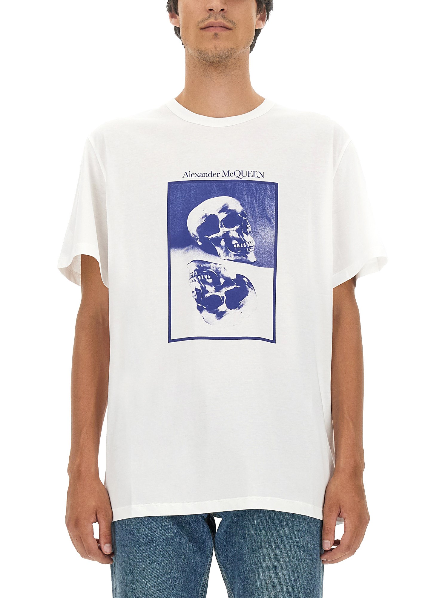 Alexander Mcqueen Logo Print T-shirt In White