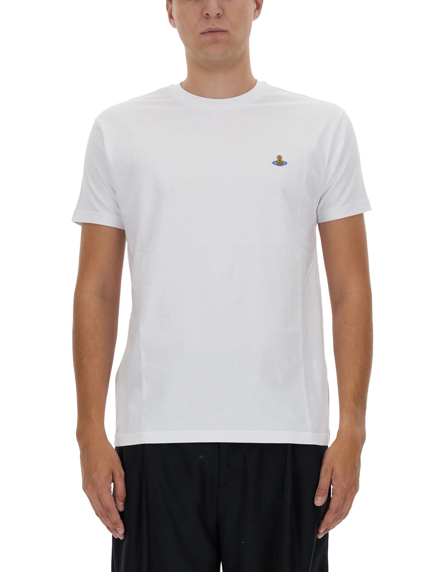 Shop Vivienne Westwood Orb Logo T-shirt In White