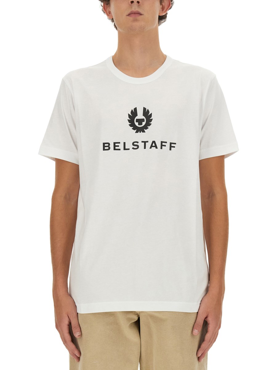 BELSTAFF T-SHIRT IN JERSEY DI COTONE CON STAMPA LOGO