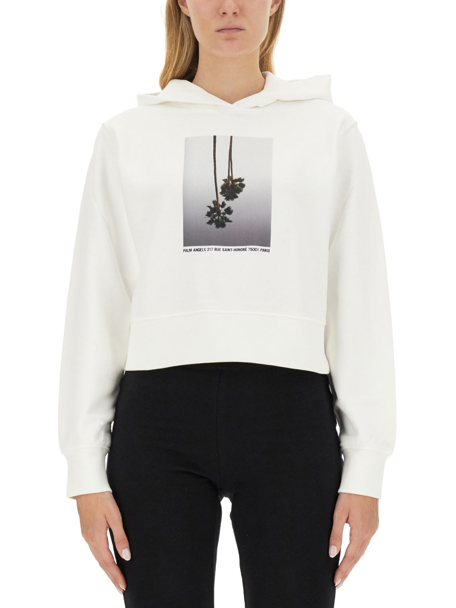 Off white cotton flower hoodie sale