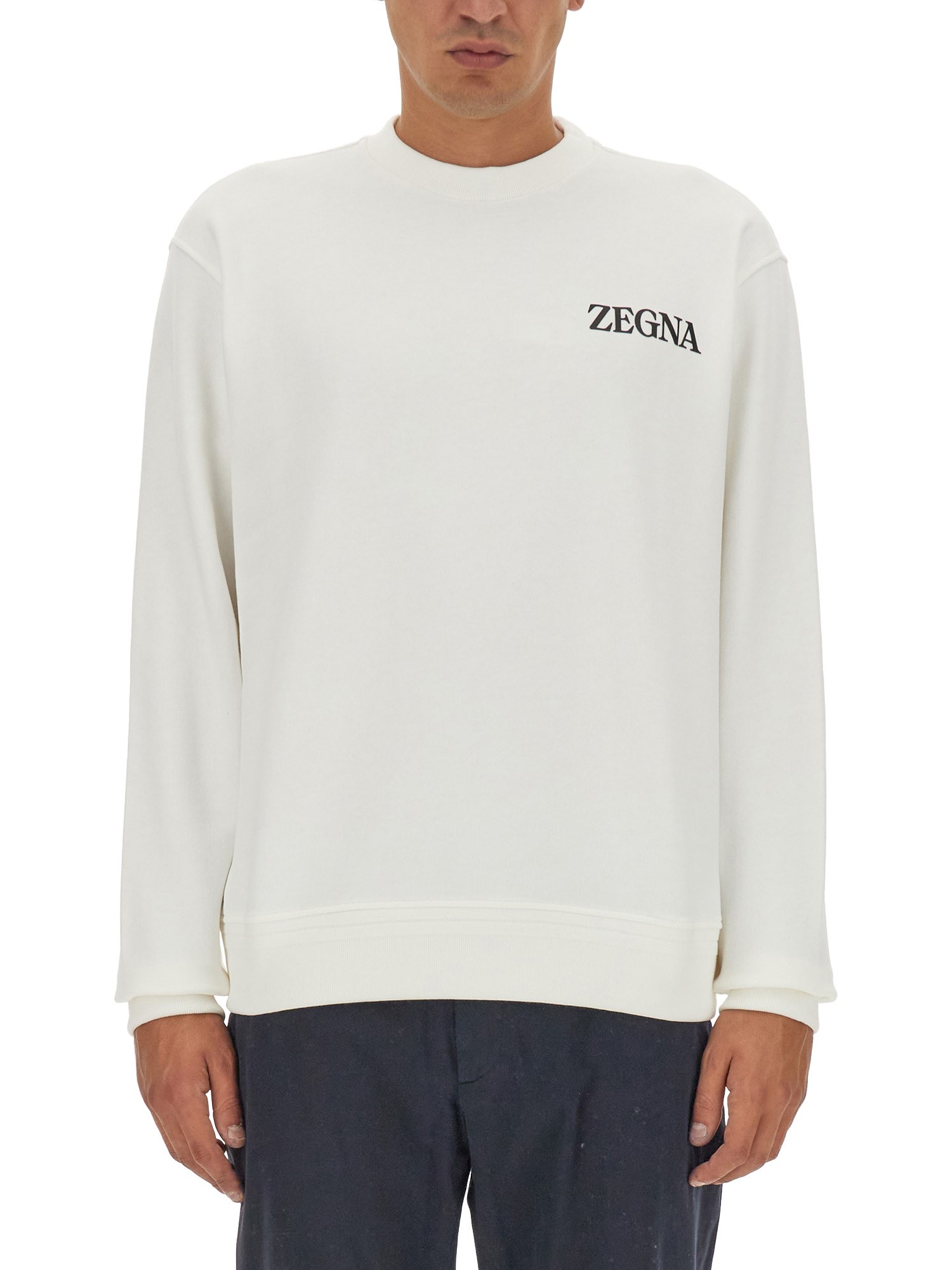 Shop Zegna Sweatshirt With Logo In White